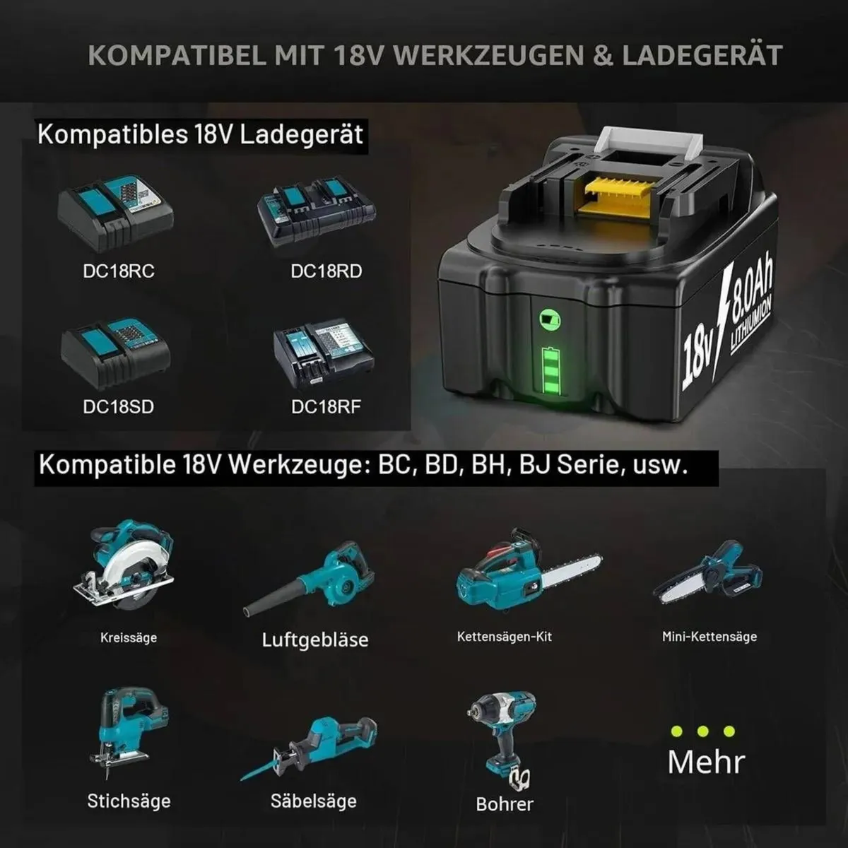 18V 7.0Ah Rechargeable Li-Ion Battery - Image 1