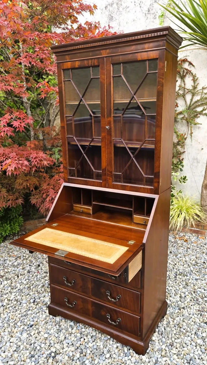 Vintage Mahogany Bureau Bookcase - Image 2