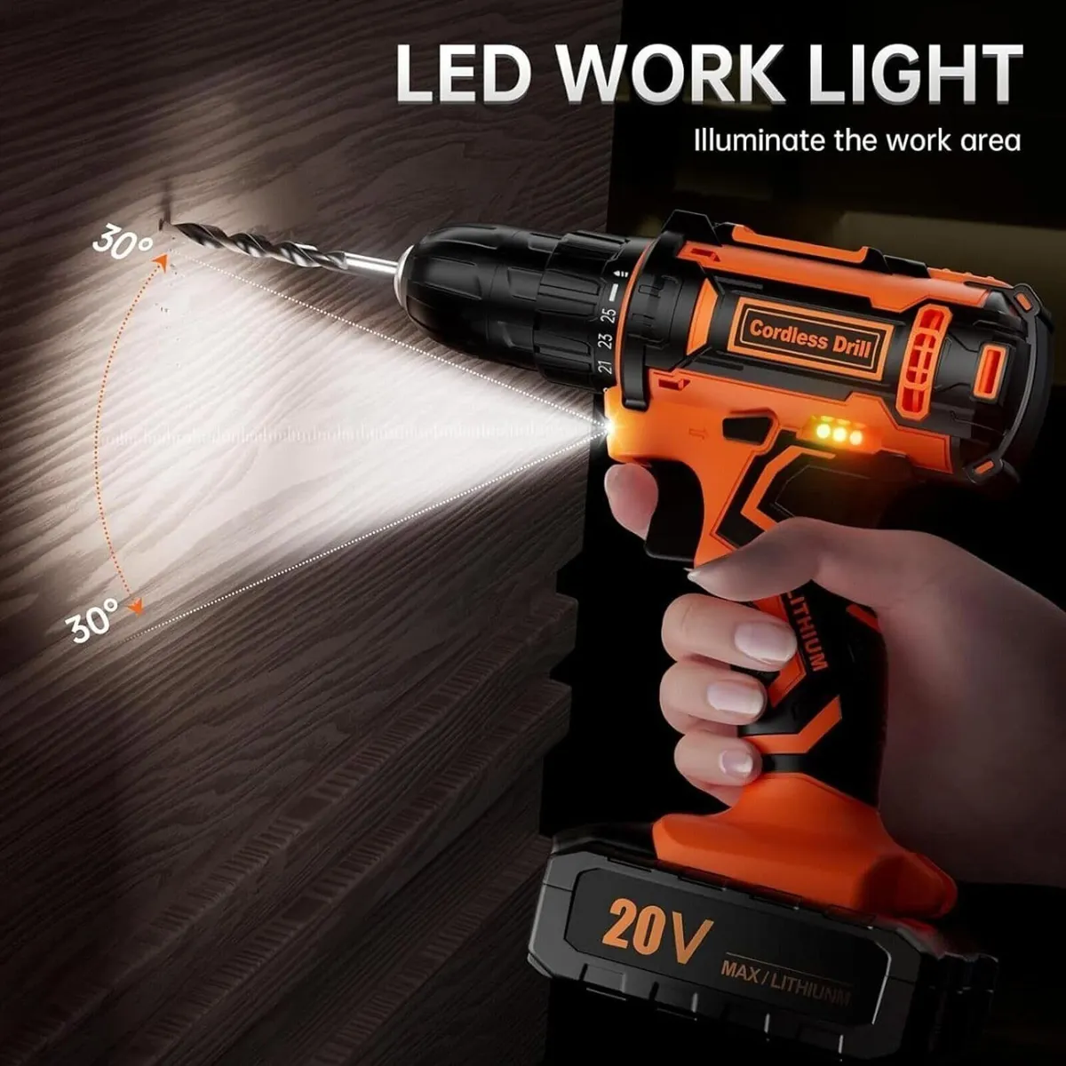 20V Cordless Drill Set – Electric DIY Tool Kit - Image 2