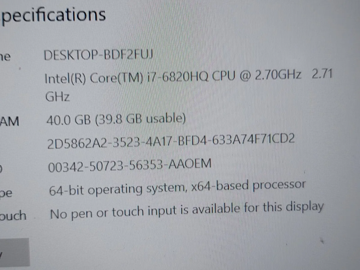 Lenovo Thinkpad P50 Laptop, i7 2.7ghz 40GB RAM - Image 4