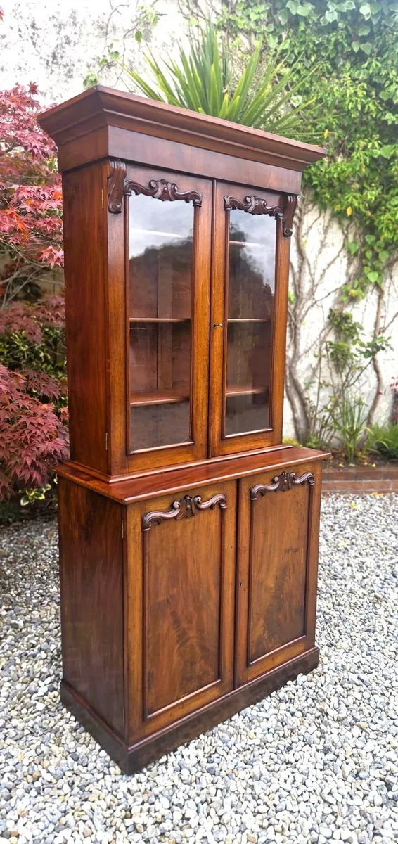 Victorian Irish Mahogany Bookcase - Circa 1870 - Image 1