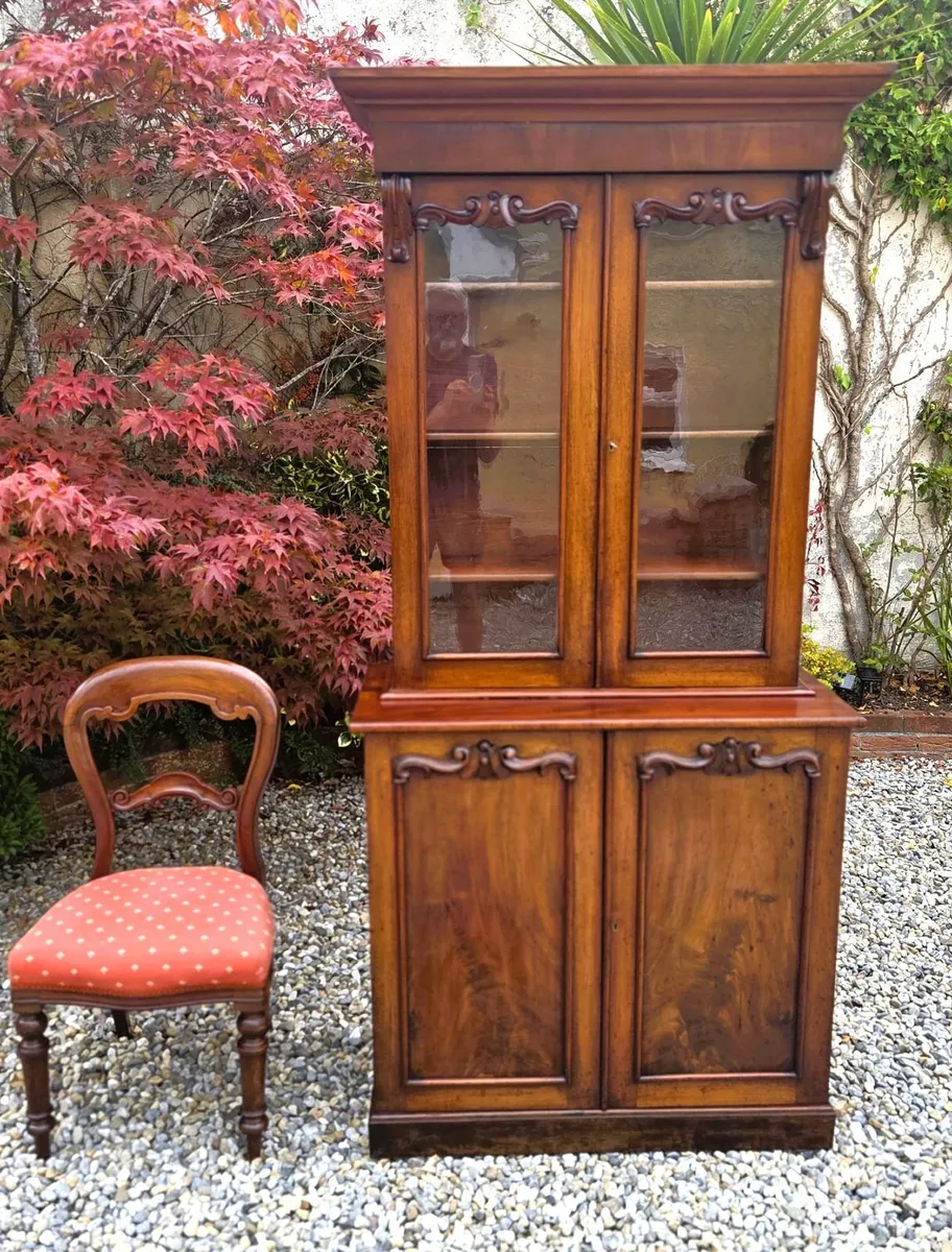 Victorian Irish Mahogany Bookcase - Circa 1870 - Image 2