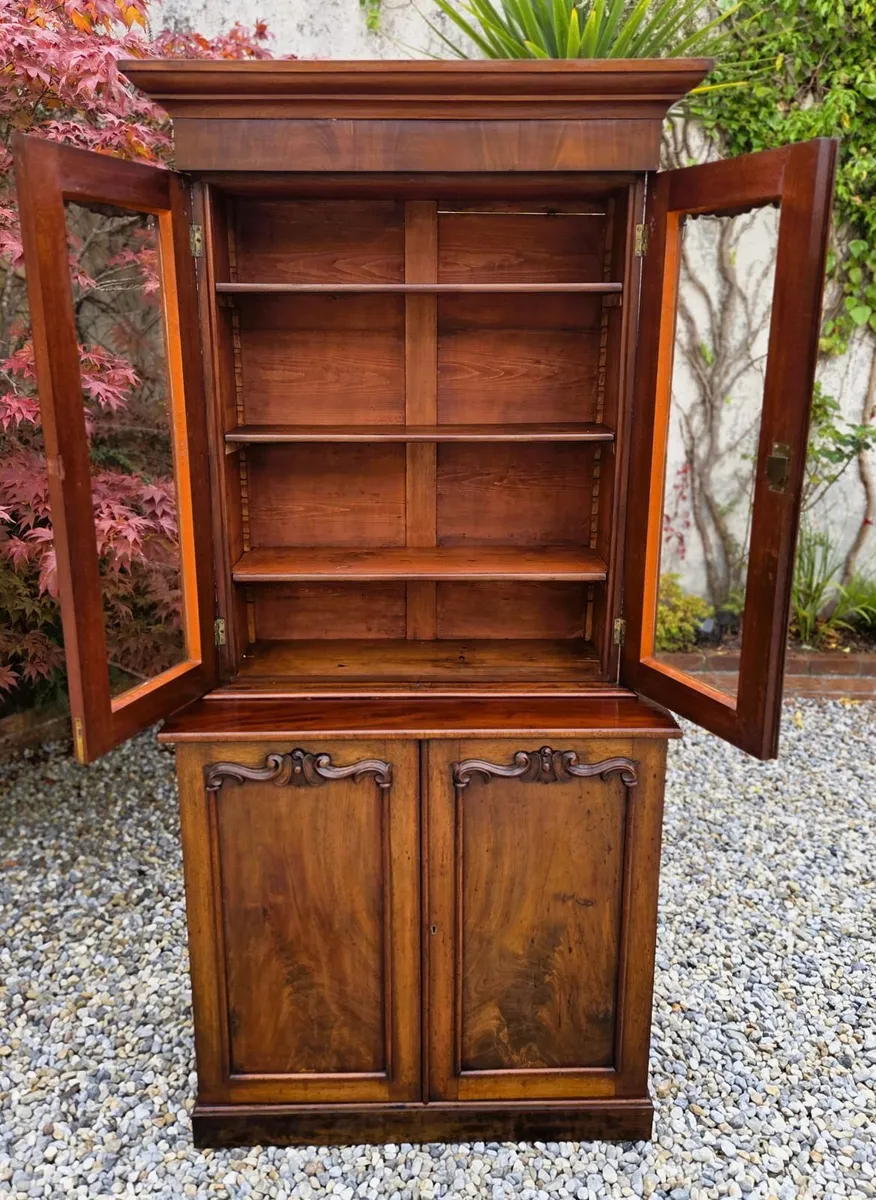 Victorian Irish Mahogany Bookcase - Circa 1870 - Image 3