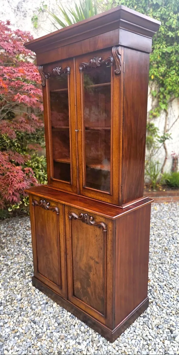 Victorian Irish Mahogany Bookcase - Circa 1870 - Image 4
