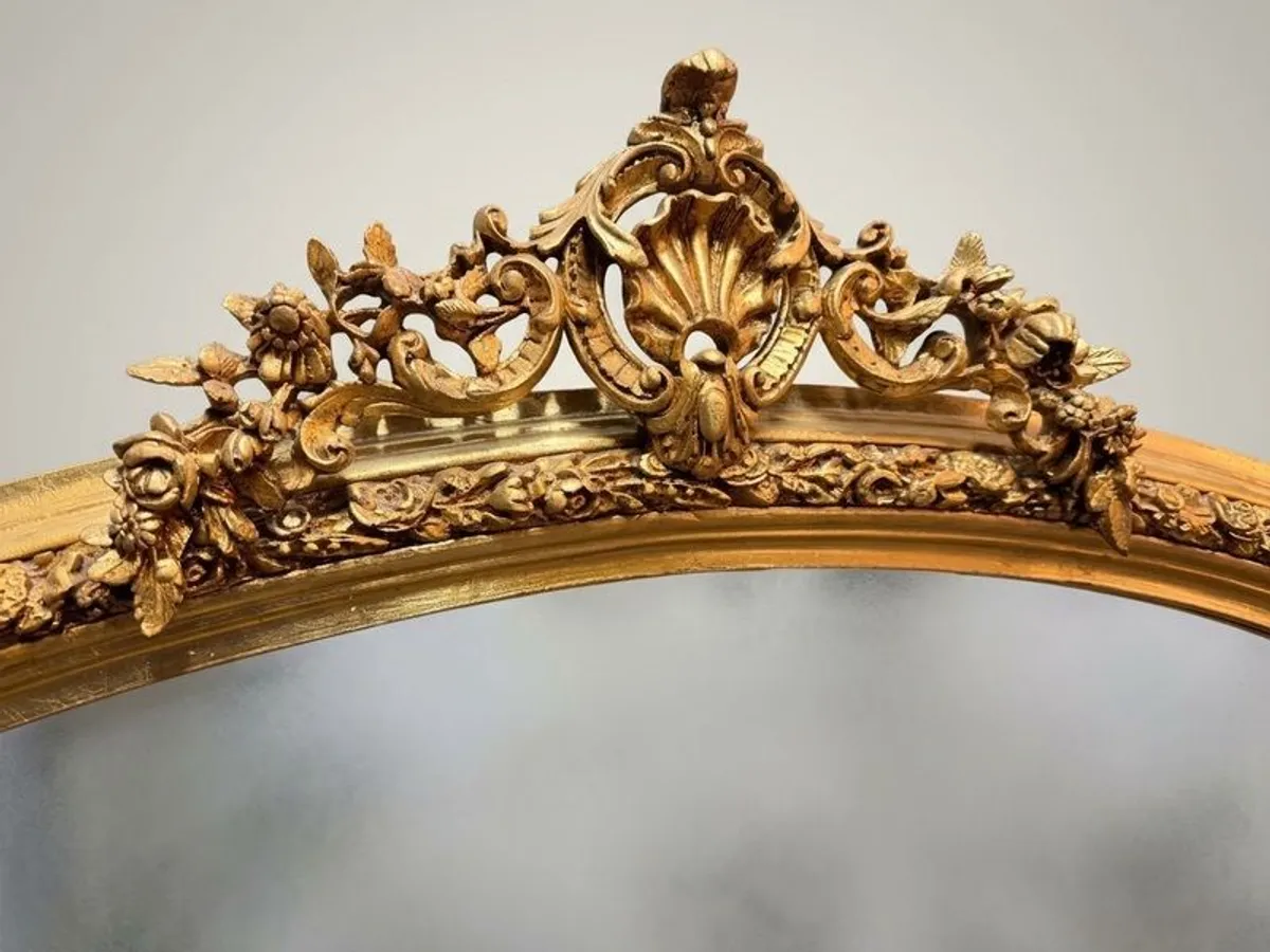 Large Victorian Style Giltwood Overmantel Mirror - Image 2