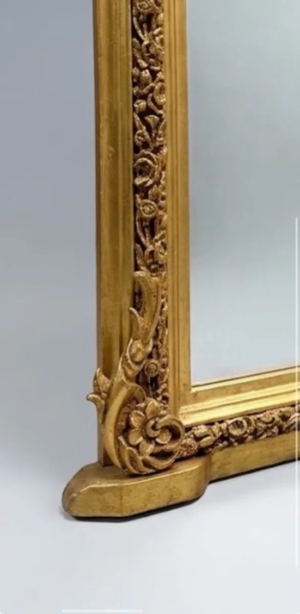 Large Victorian Style Giltwood Overmantel Mirror - Image 3