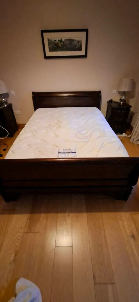 Mahogany Sleigh bed and Wardrobe - Image 1