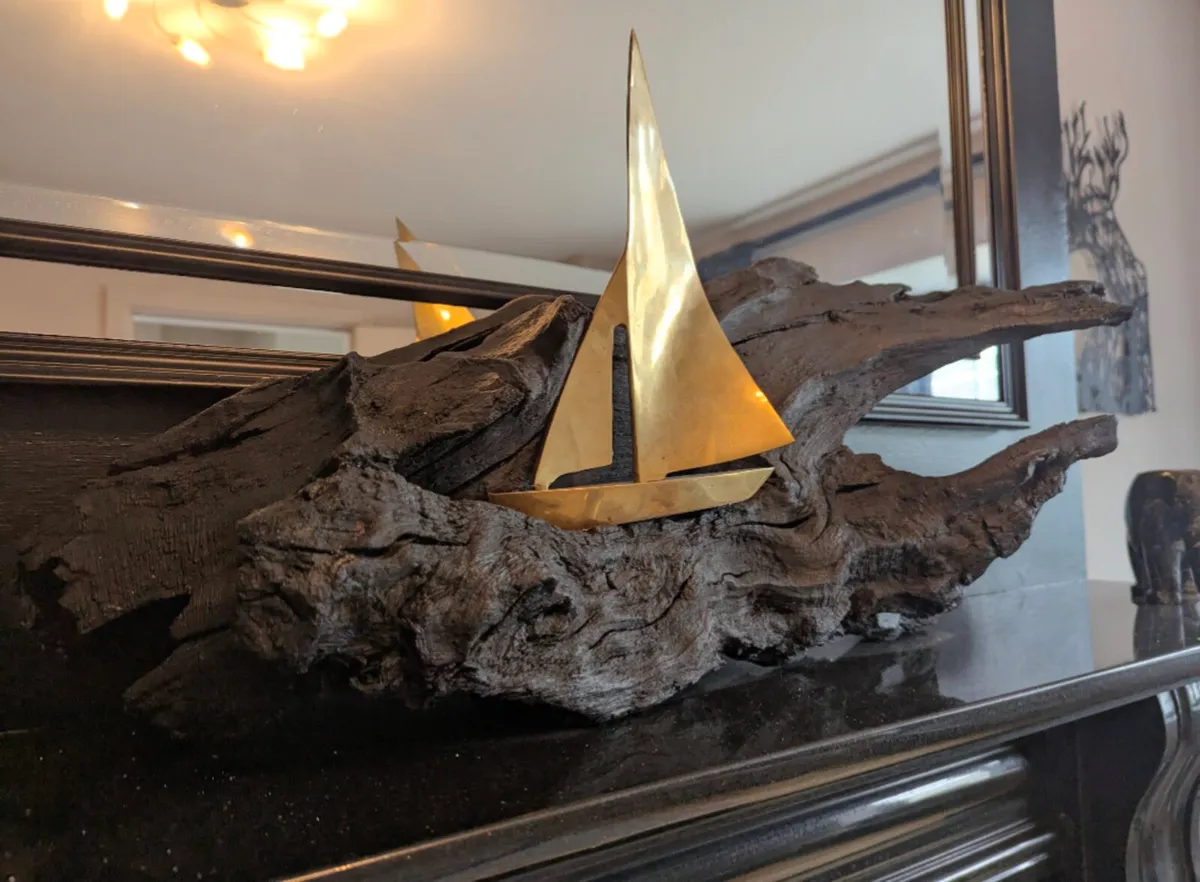 Galway Hooker Bog Oak Sculpture - Image 1