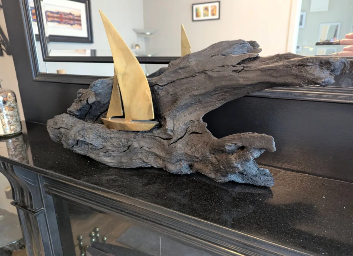 Galway Hooker Bog Oak Sculpture - Image 2