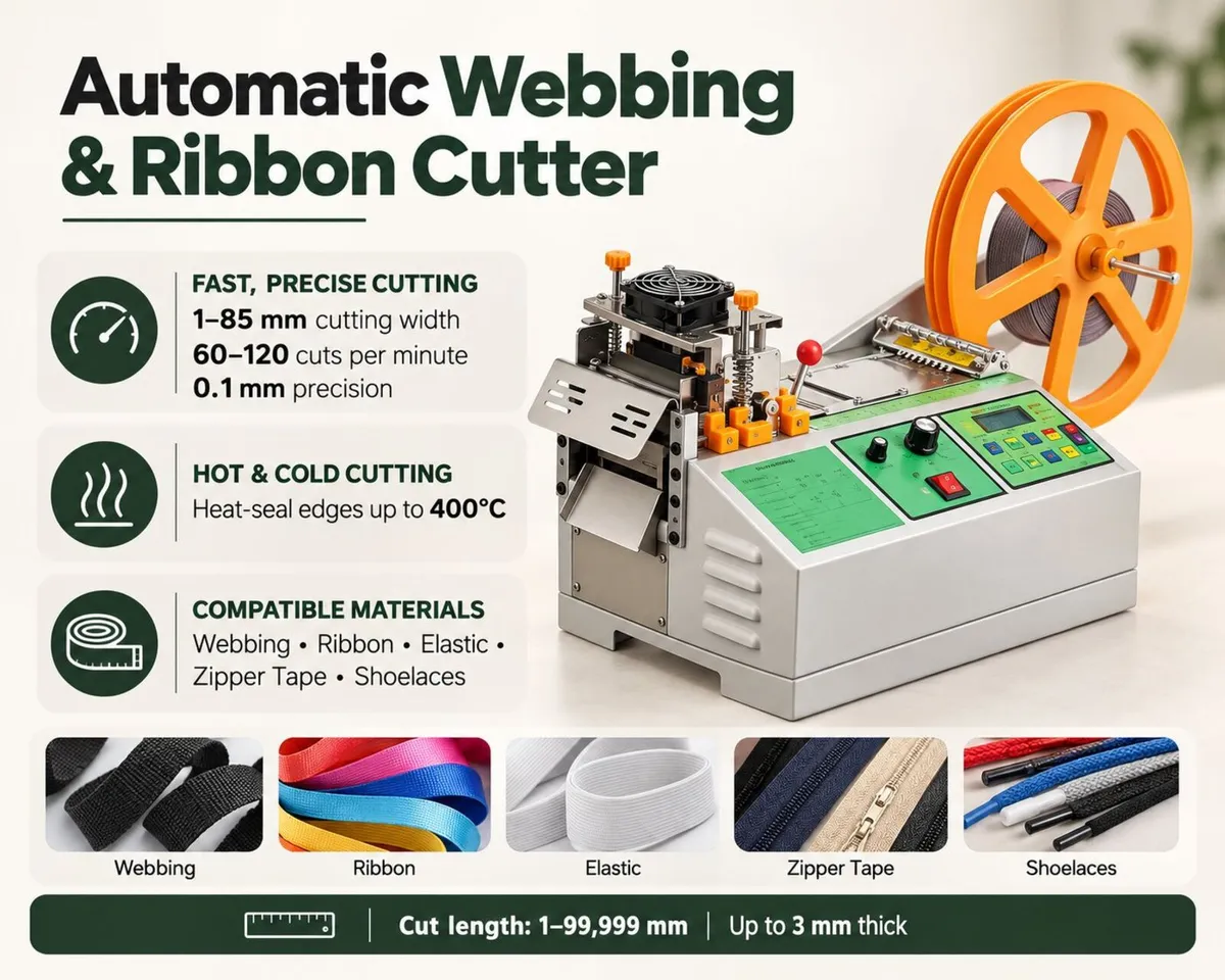 Automatic Hot and Cold Webbing Ribbon Cutting Mach - Image 2