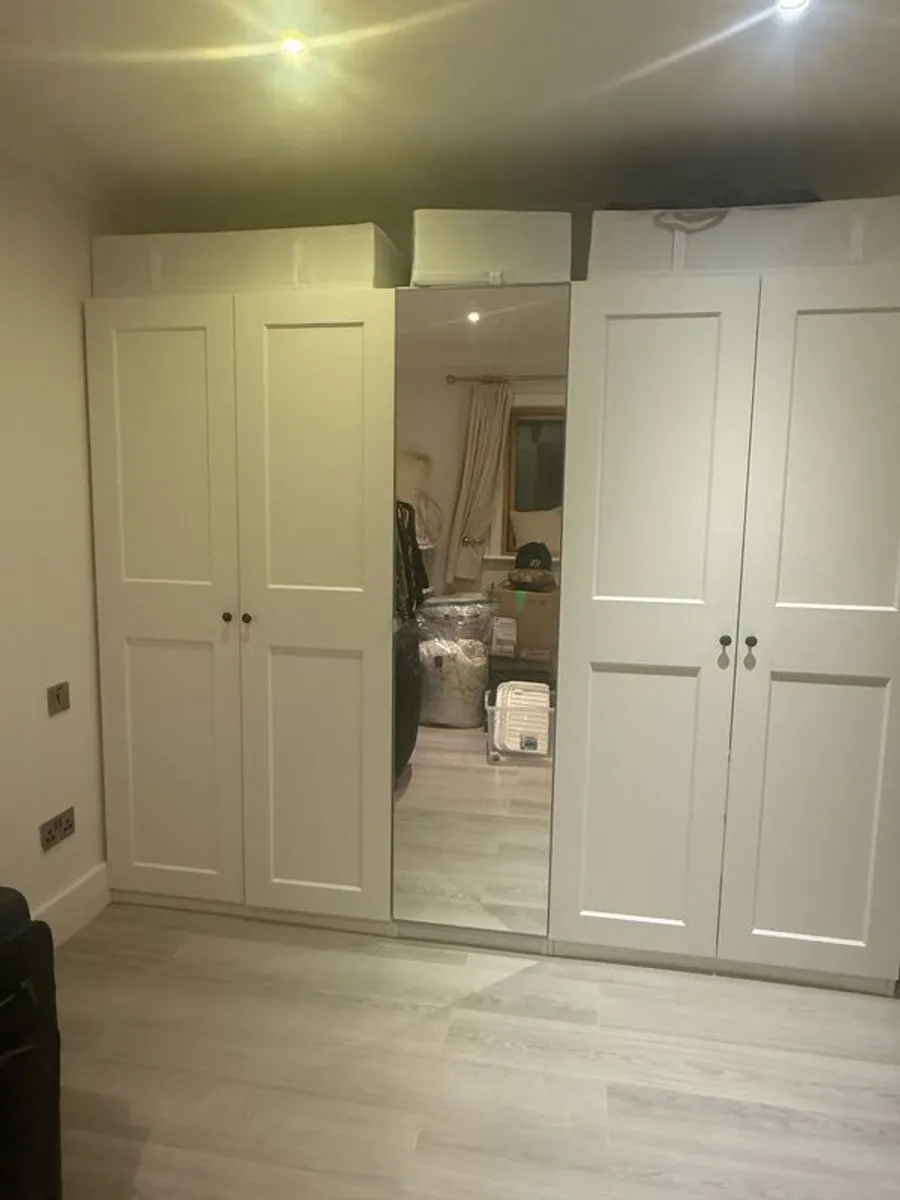 IKEA PAX Wardrobe 2.5m Wide Mirror Door Excellent Condition - Image 1