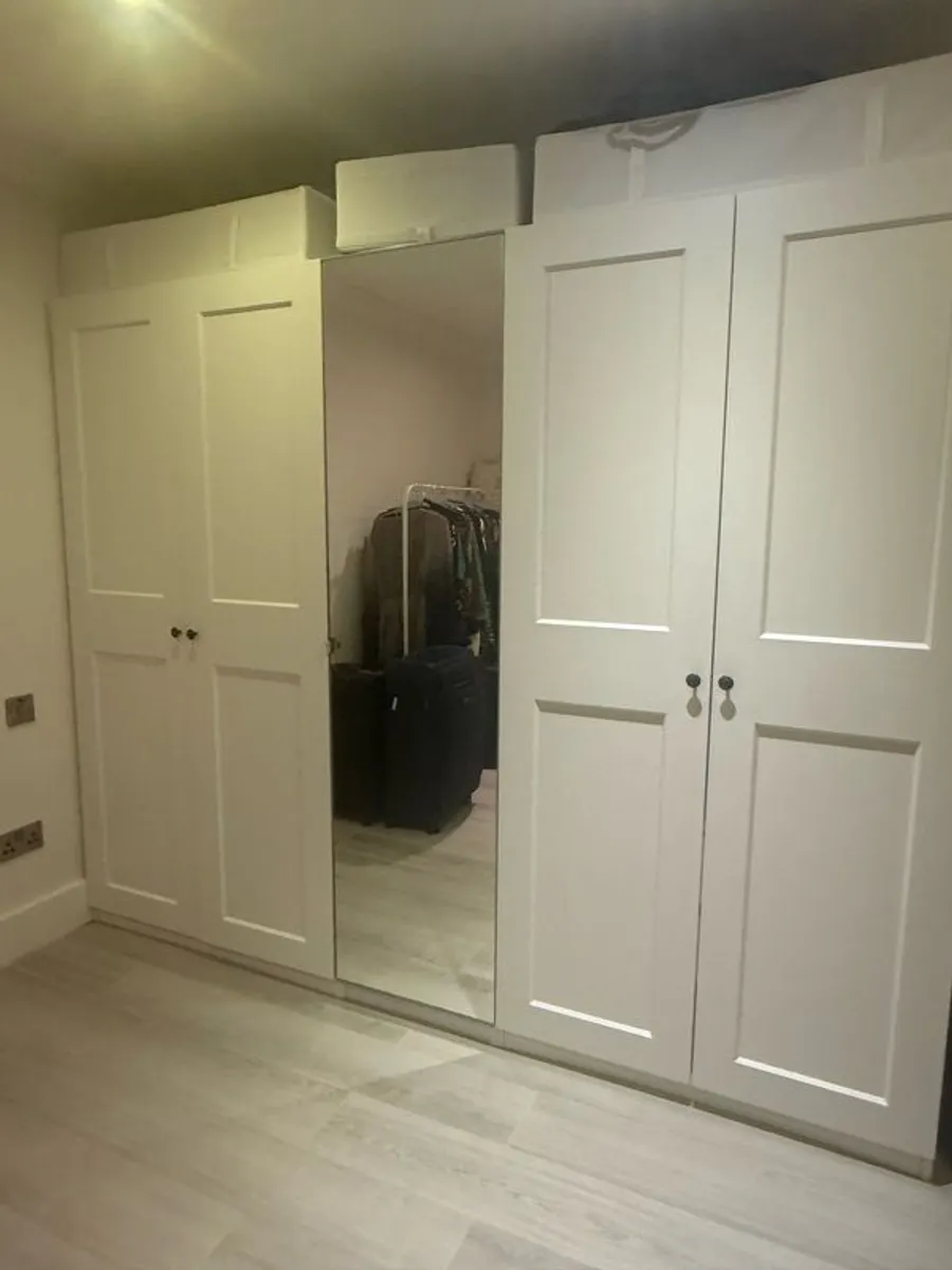 IKEA PAX Wardrobe 2.5m Wide Mirror Door Excellent Condition - Image 2