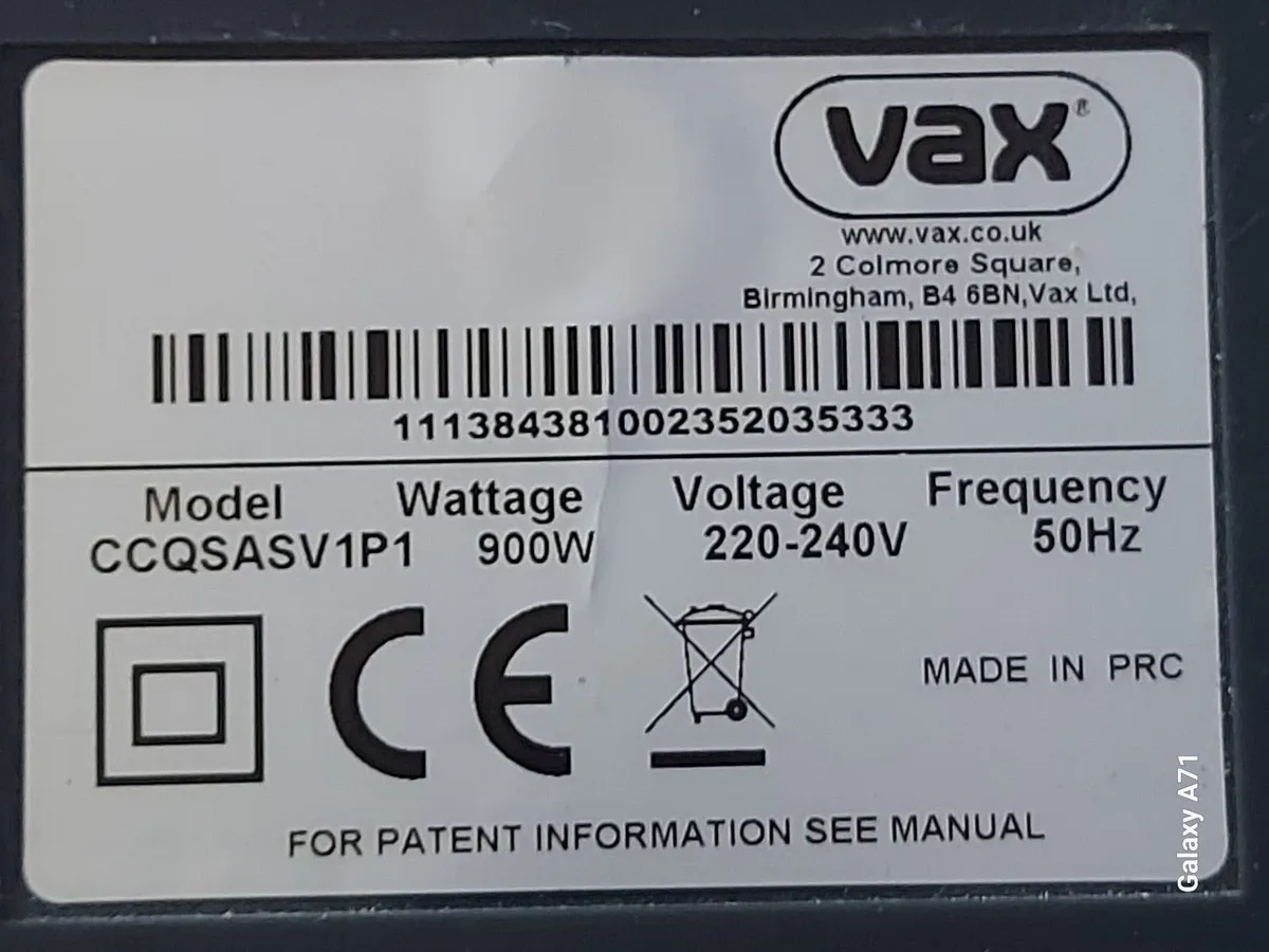 VAX Bagless Vacuum Cleaner, Model CCQSASV1P1, work - Image 4
