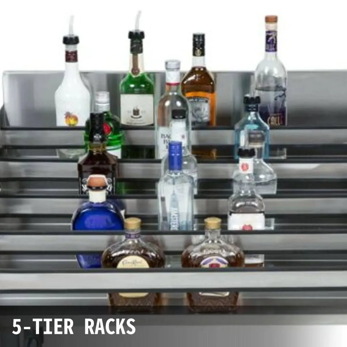 5 Tier Stainless Steel Bottle Storage Rack - Image 2