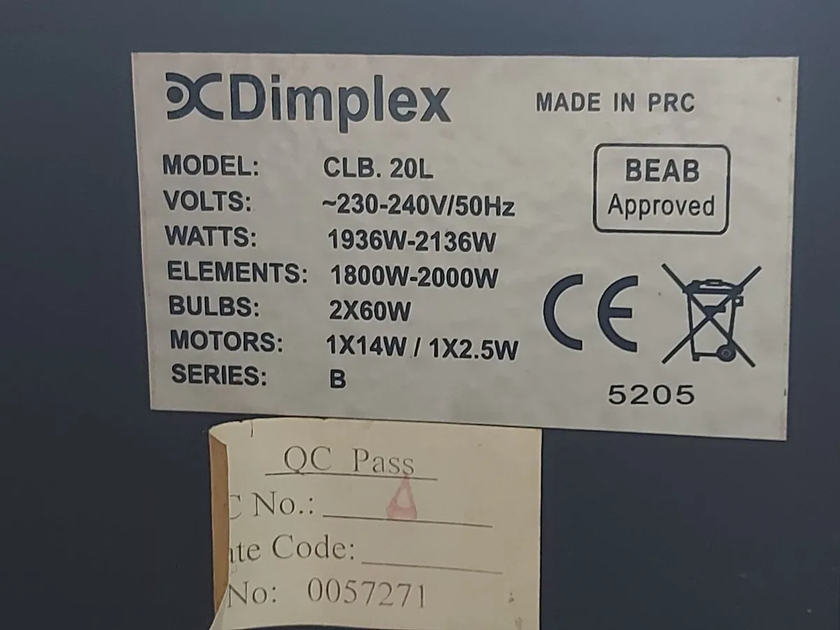 Dimplex Electric Stove Heater, Model CLB. 20L - Image 3