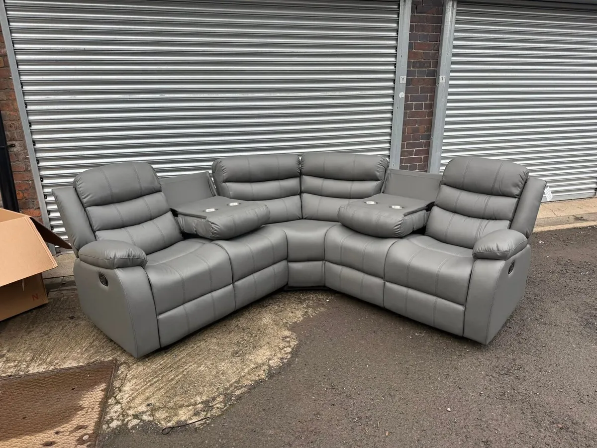 Roma Manual Corner Leather Recliner Sofa - Image 3