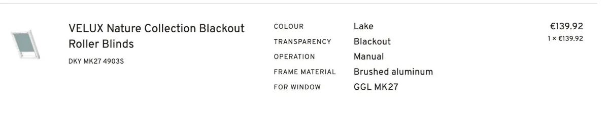 Velux black out blind - brand new - GGL MK27 - Image 1