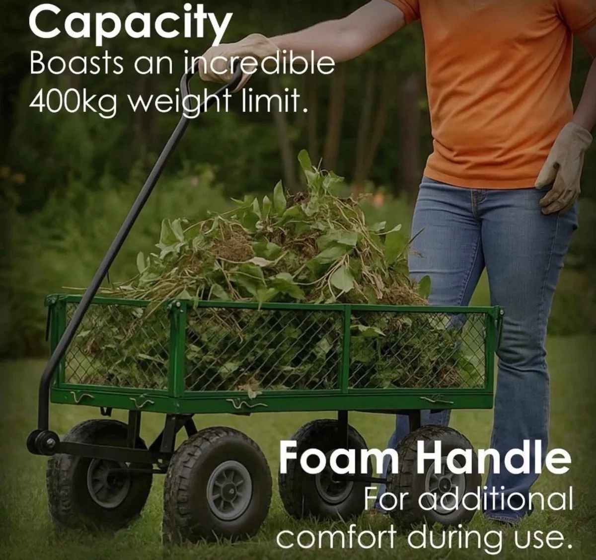 NEW Heavy Duty Metal Garden Cart Utility Trolley - Image 2