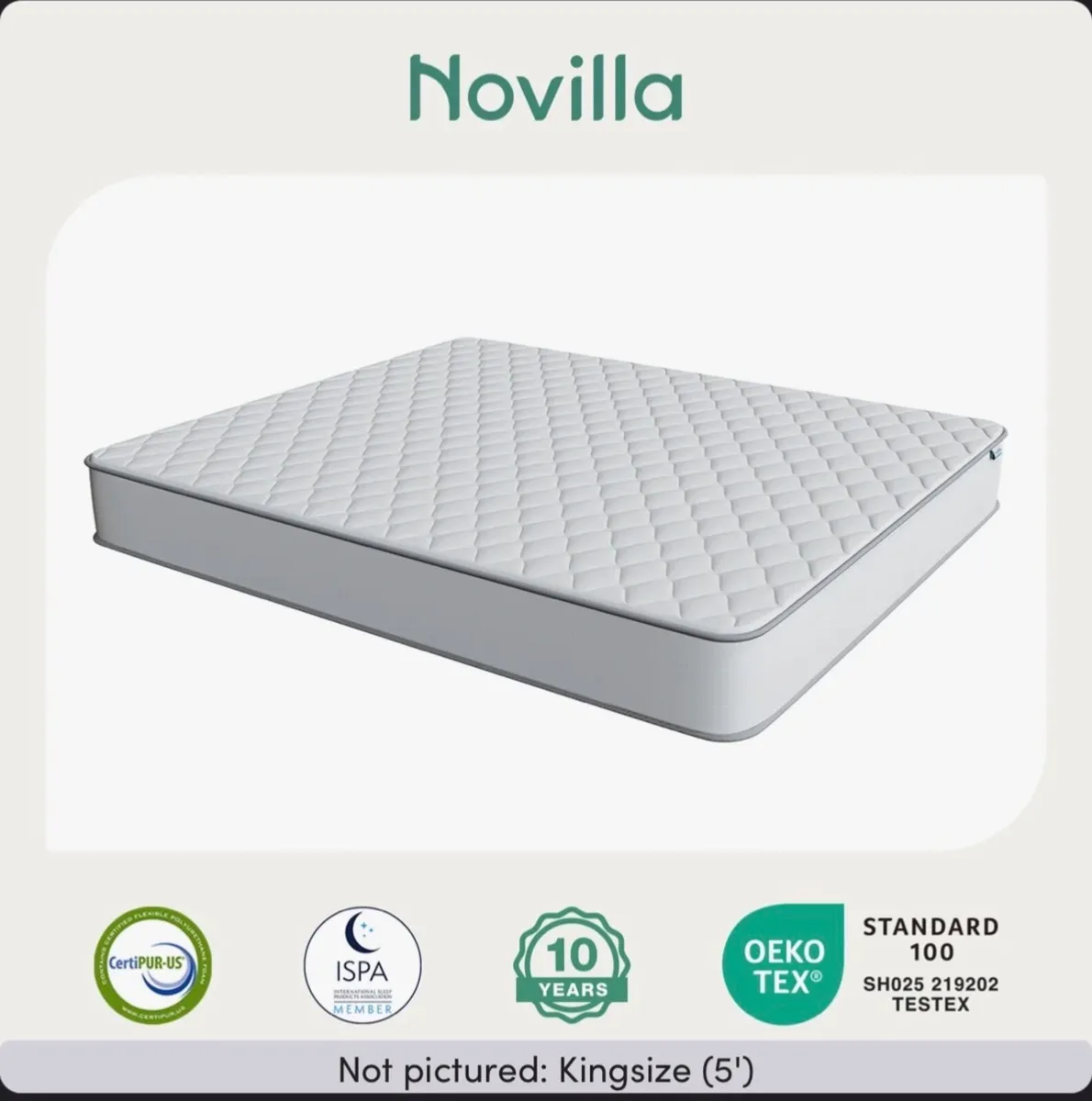 Brand New Novilla Mattress – Unopened in Original - Image 3