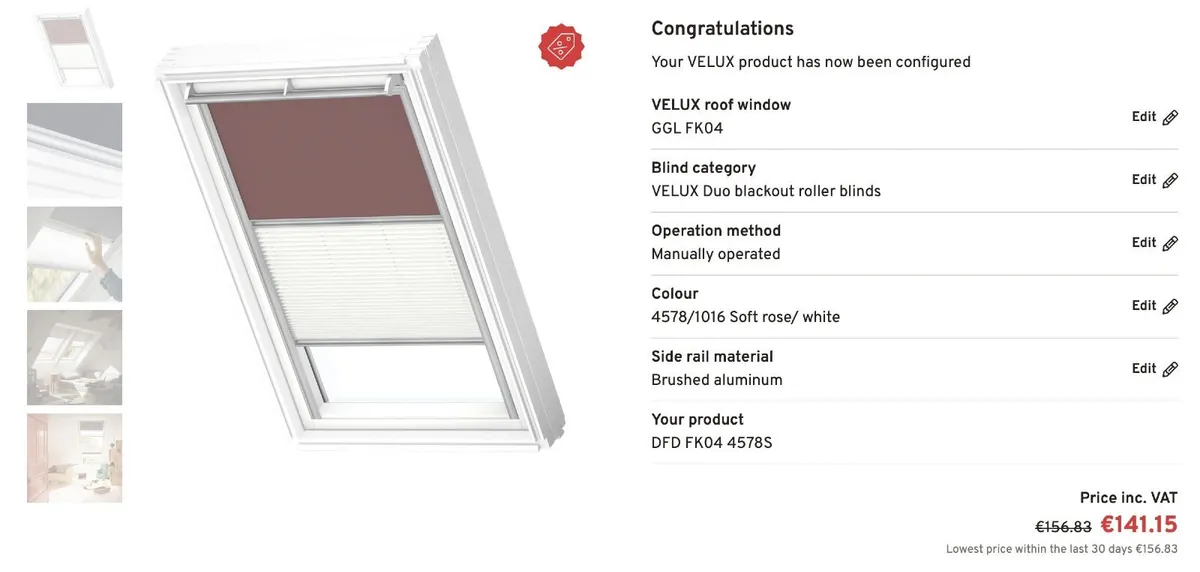 Brand new Velux duo blind - GGL FK04 - Image 1