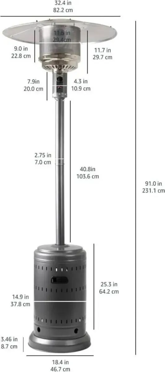 46000 BTU Outdoor Mushroom Patio Heater - Image 3