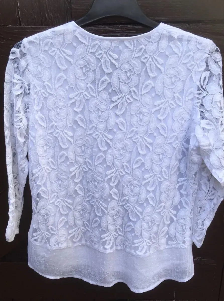 Avalon Lined Lace Top, Size 14, Snow White - Image 3