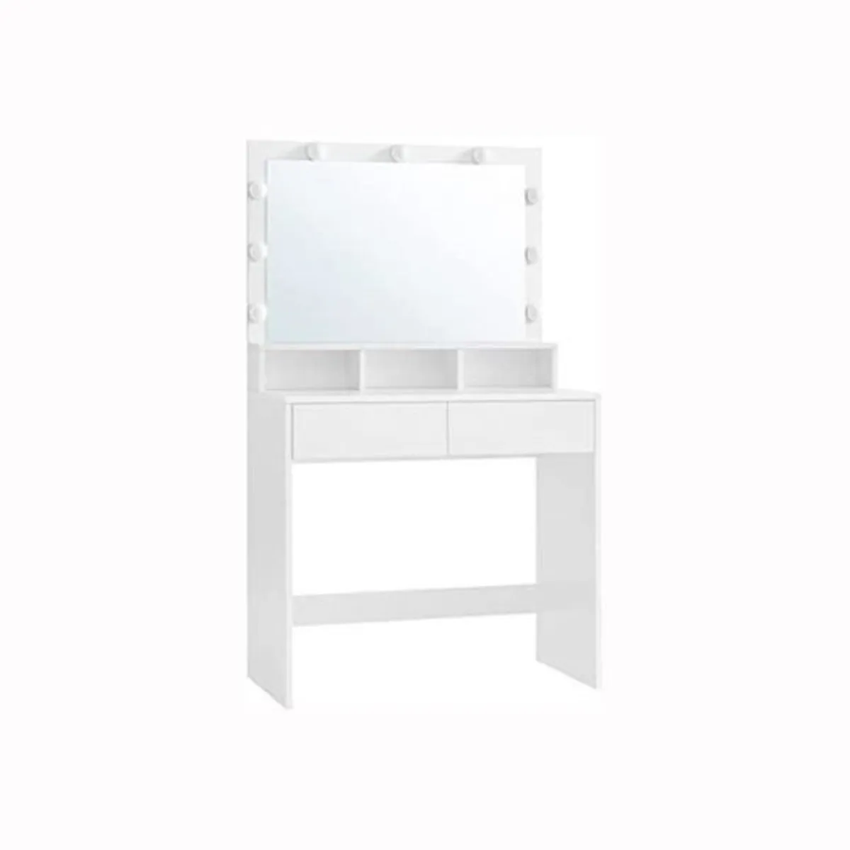 White Dressing Table with Hollywood LED Mirror - Image 3