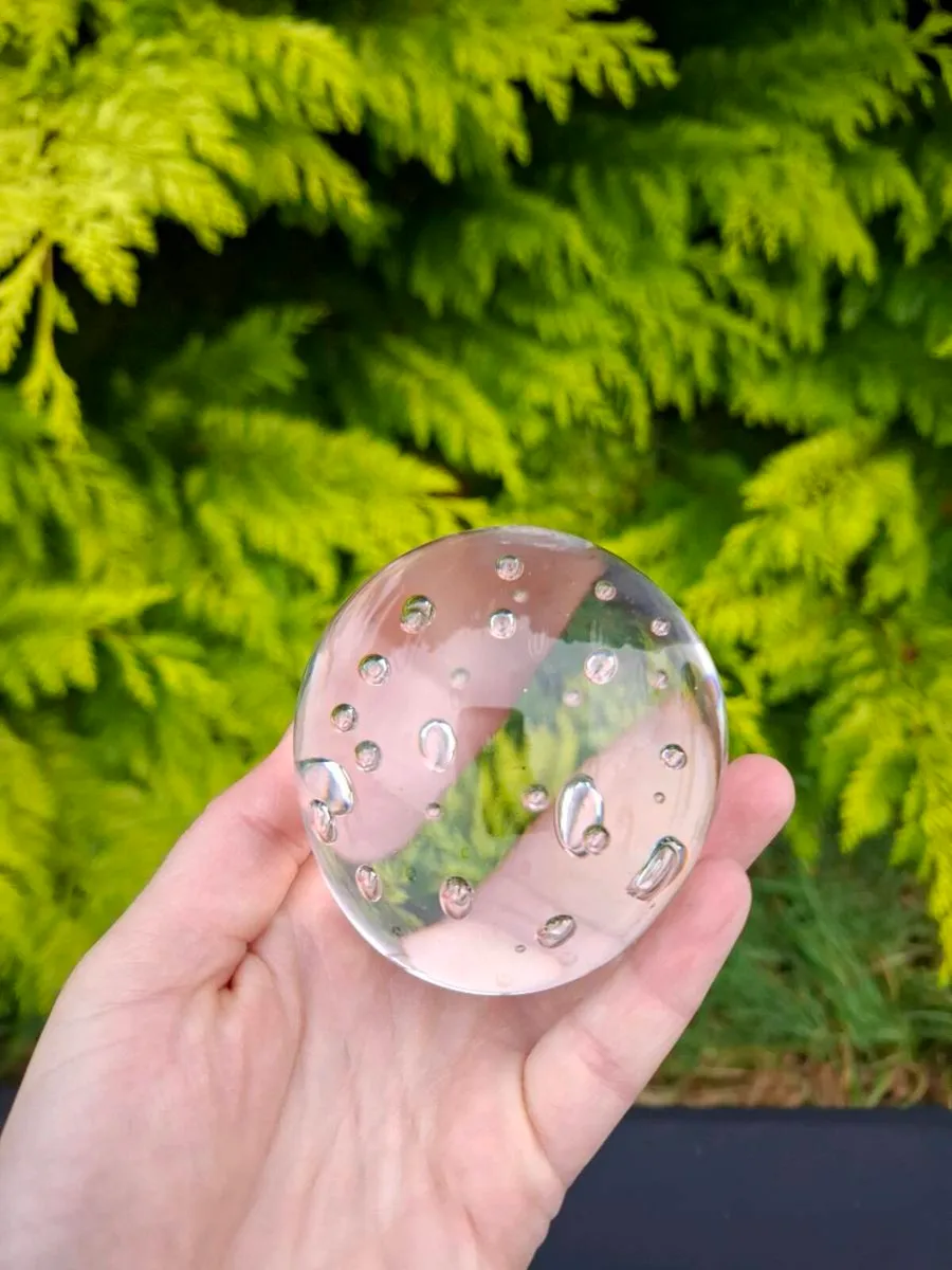 Old clear paper weight - Image 1