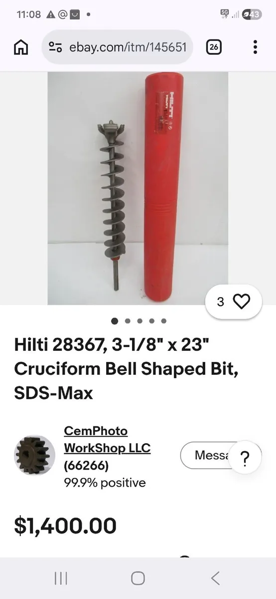 HILTI CRUCIFORM DRILL BIT - Image 3