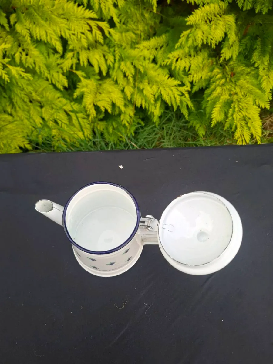 Small 2 cups enamel tea pot postage possible - Image 2