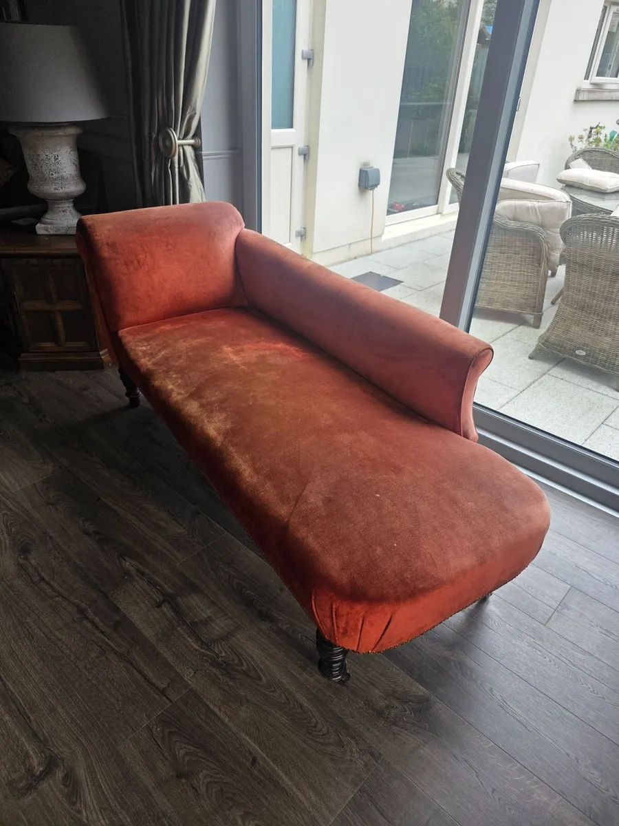 Vintage Burnt orange chaisse longue - Image 3