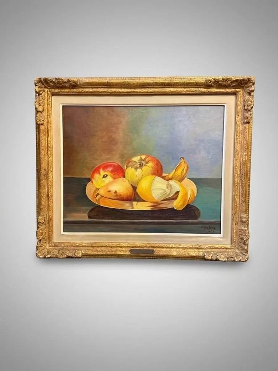 Exquisite Mid-Century Still Life Oil Painting (1947) - Image 1