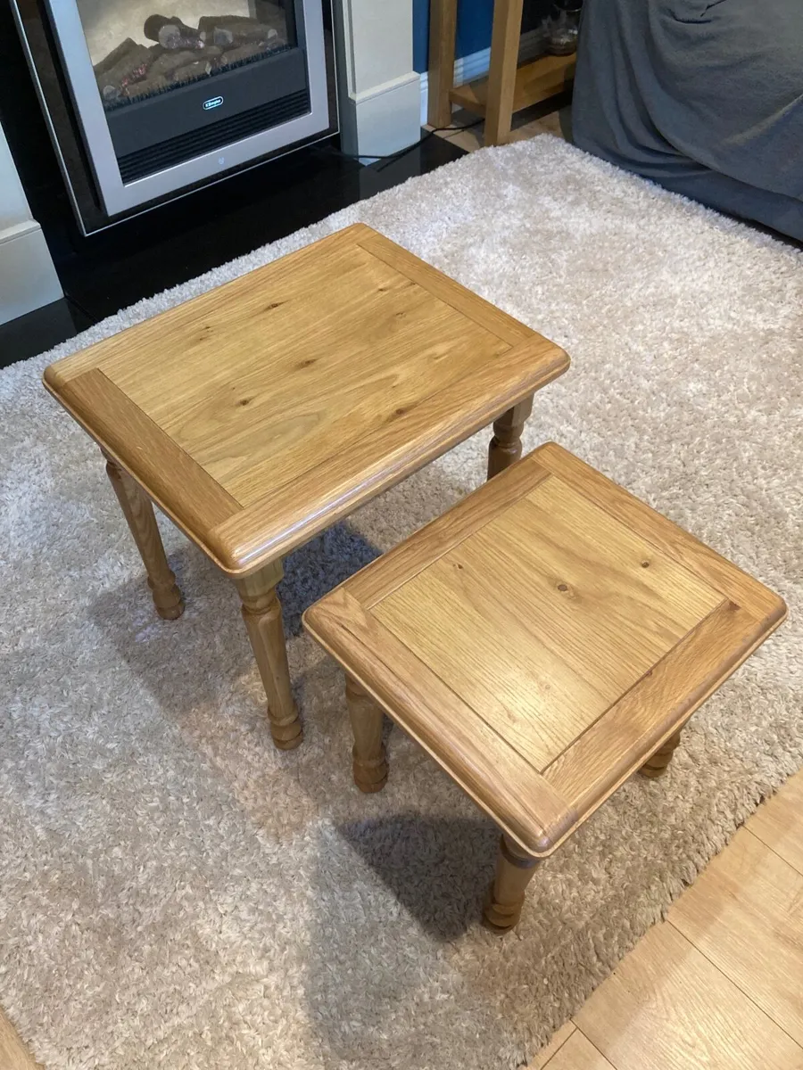 Solid oak nest of tables