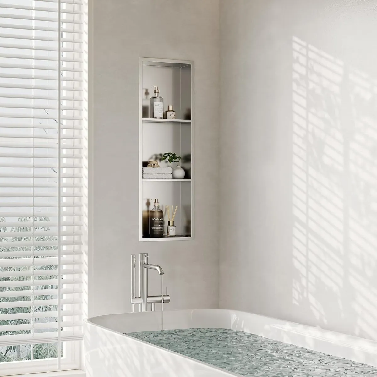 Stainless Steel Shower Niche Recessed 3-Tier - Image 3
