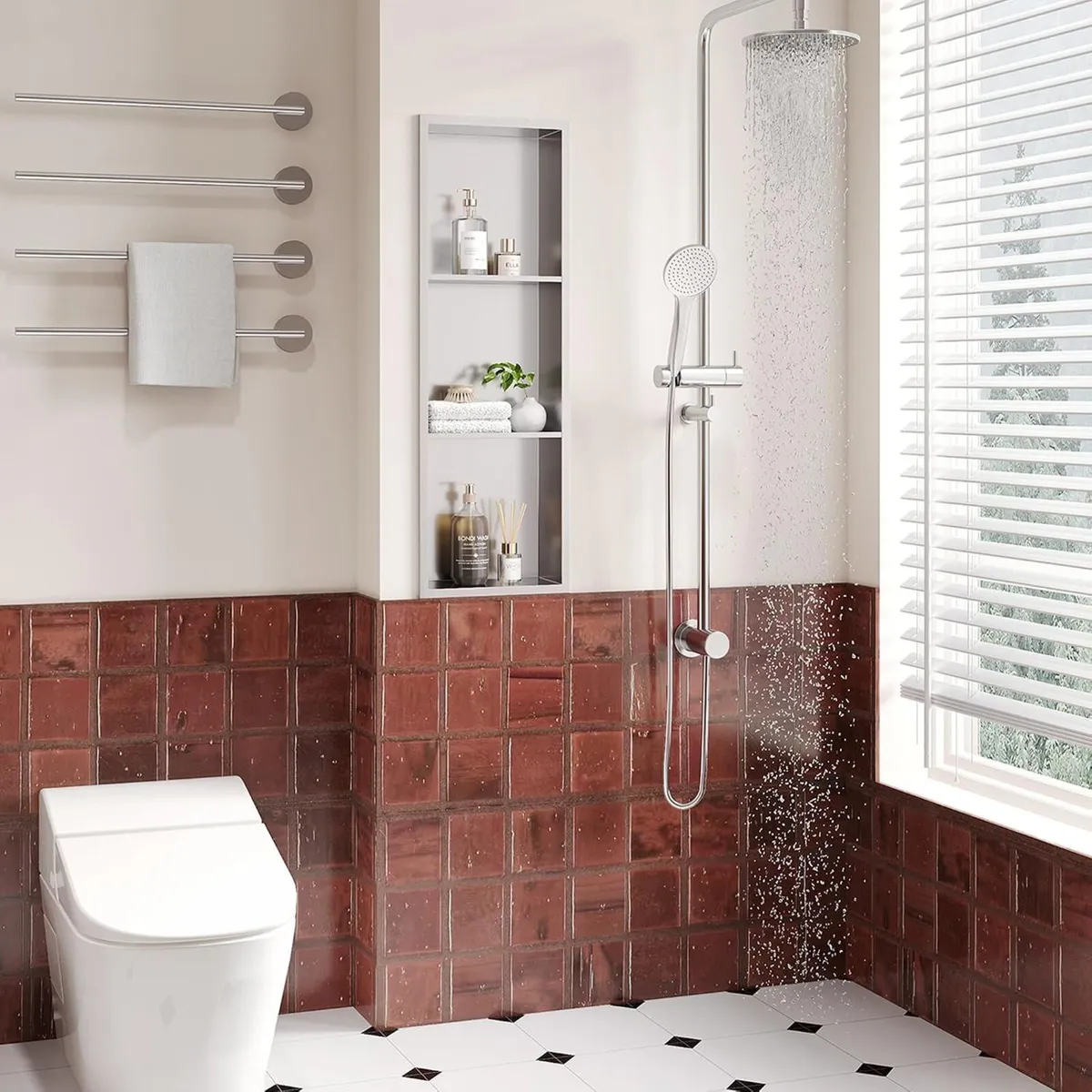 Stainless Steel Shower Niche Recessed 3-Tier - Image 4