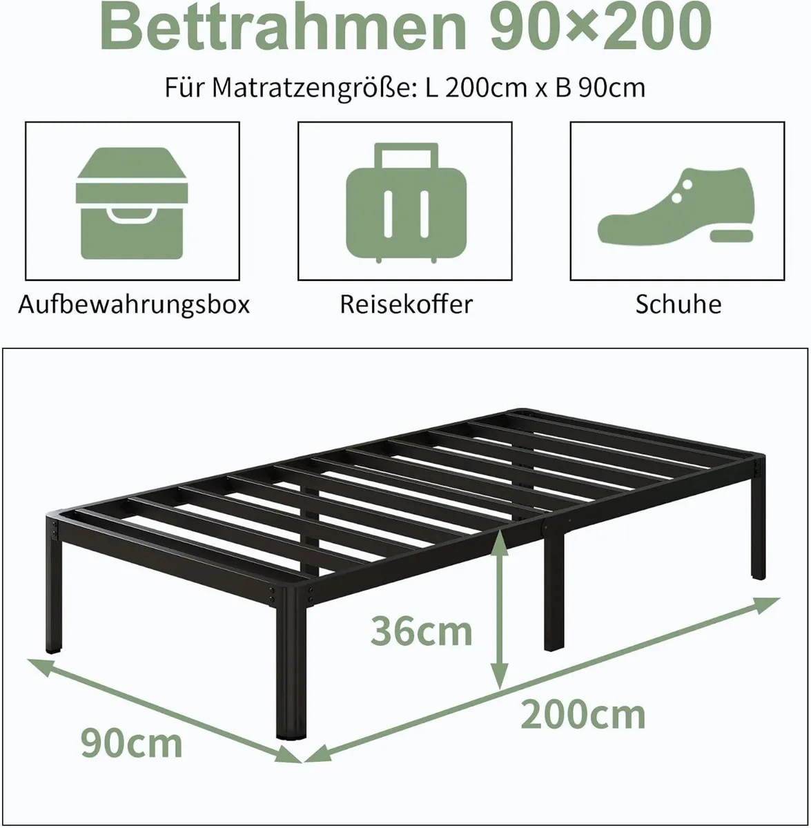 Metal Bed with Round Legs - Image 2