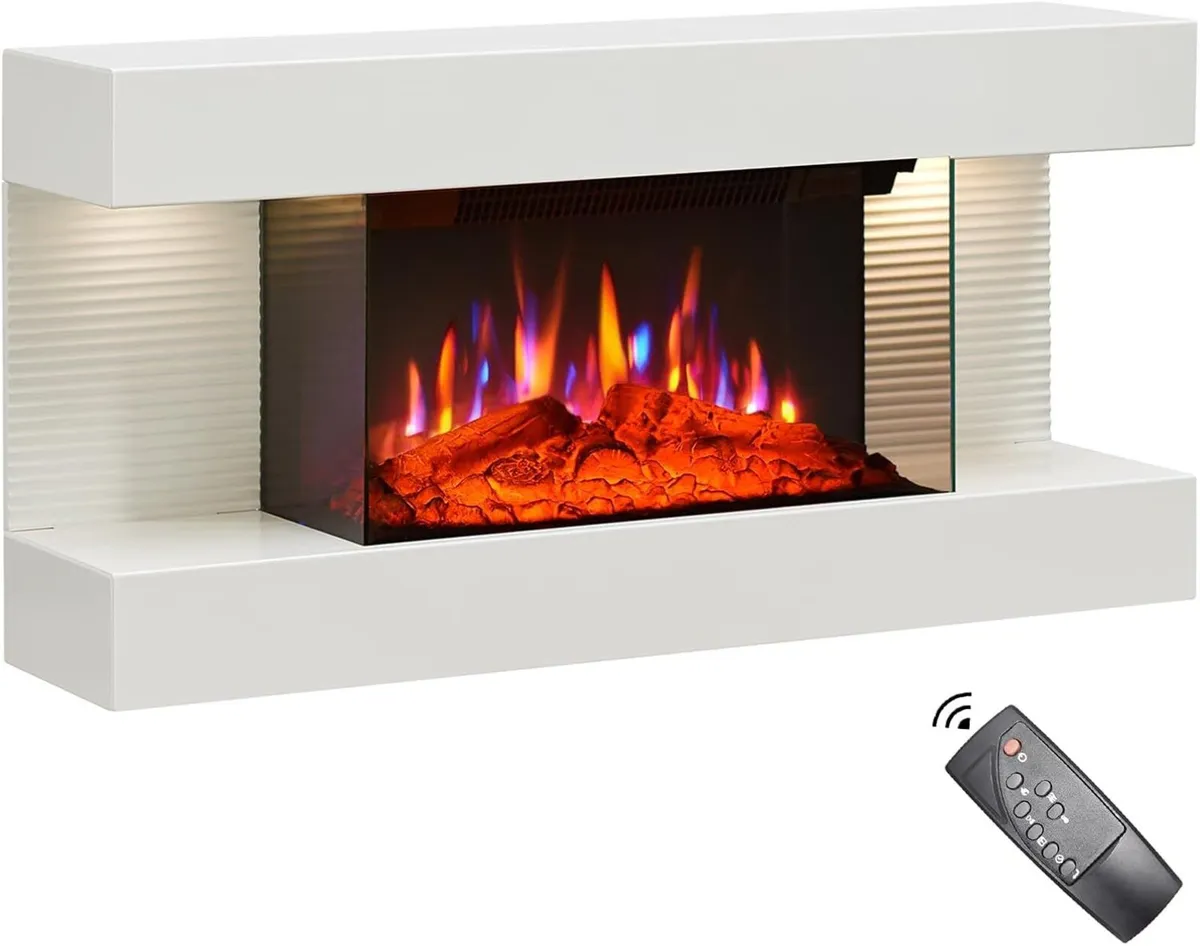 32" Wall Mounted Fireplace All-In-One - Image 1