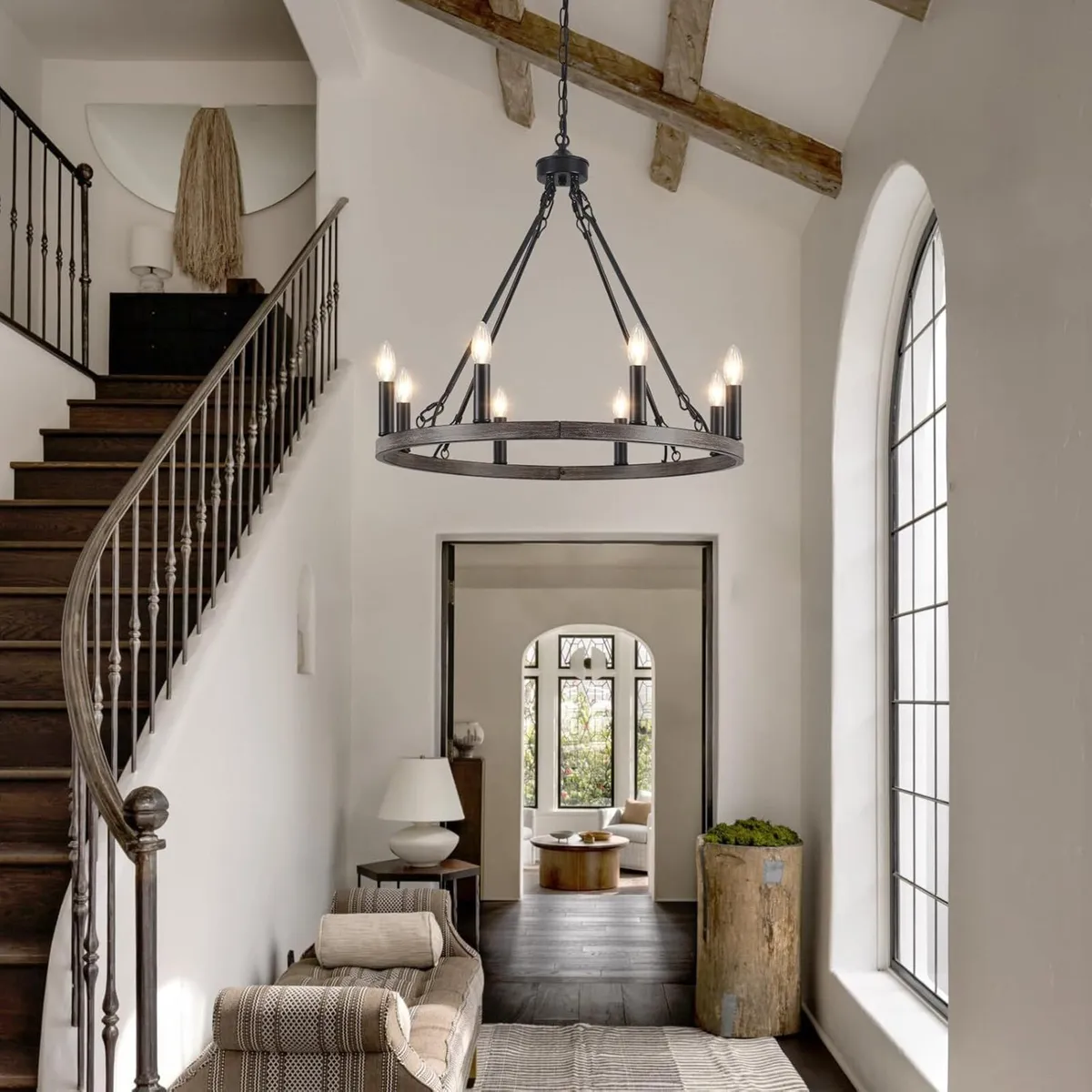 Chandeliers Ceiling Light 8 Lights Wagon Wheel - Image 4