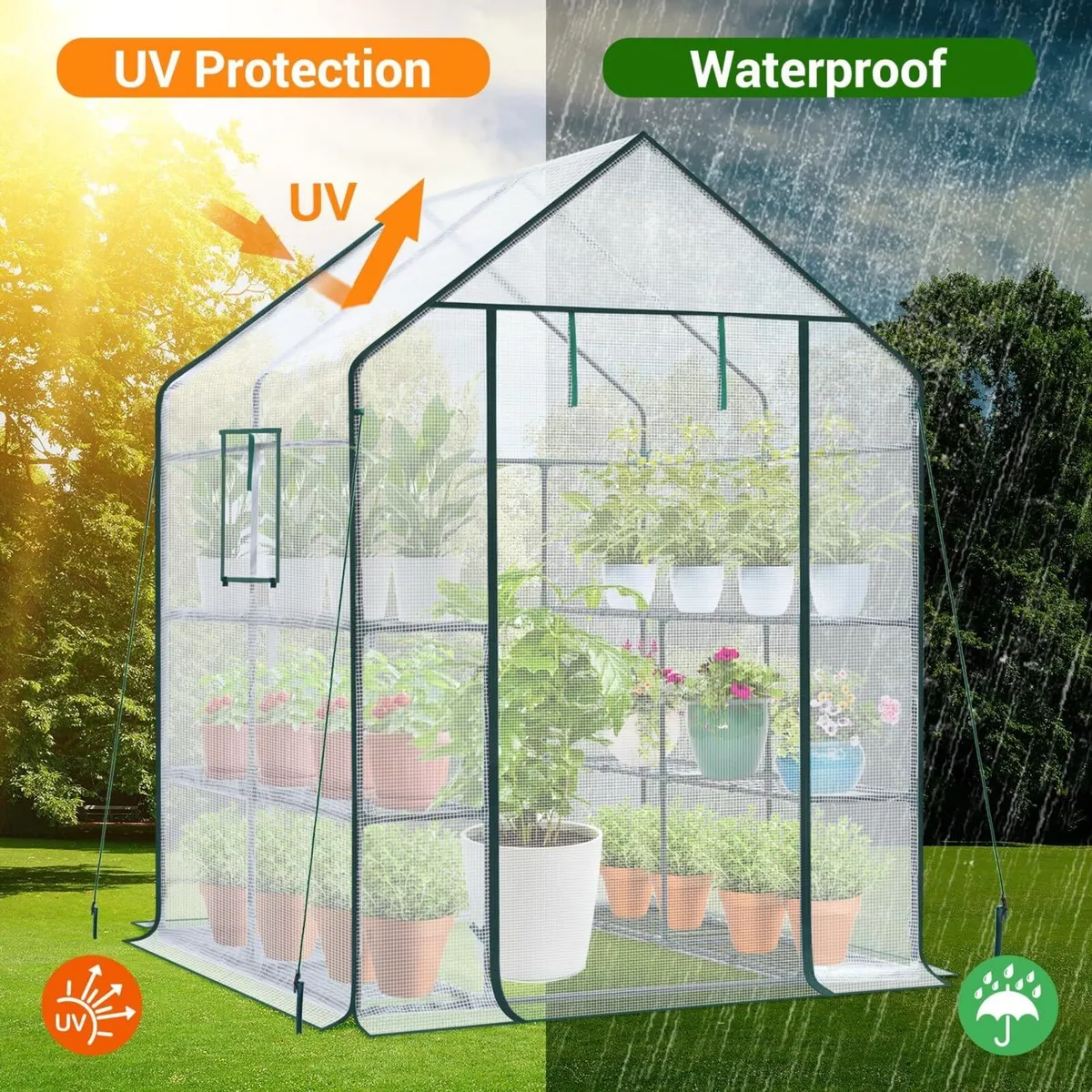 Walk-In Greenhouse 3 Tiers 12 Shelves - Image 3