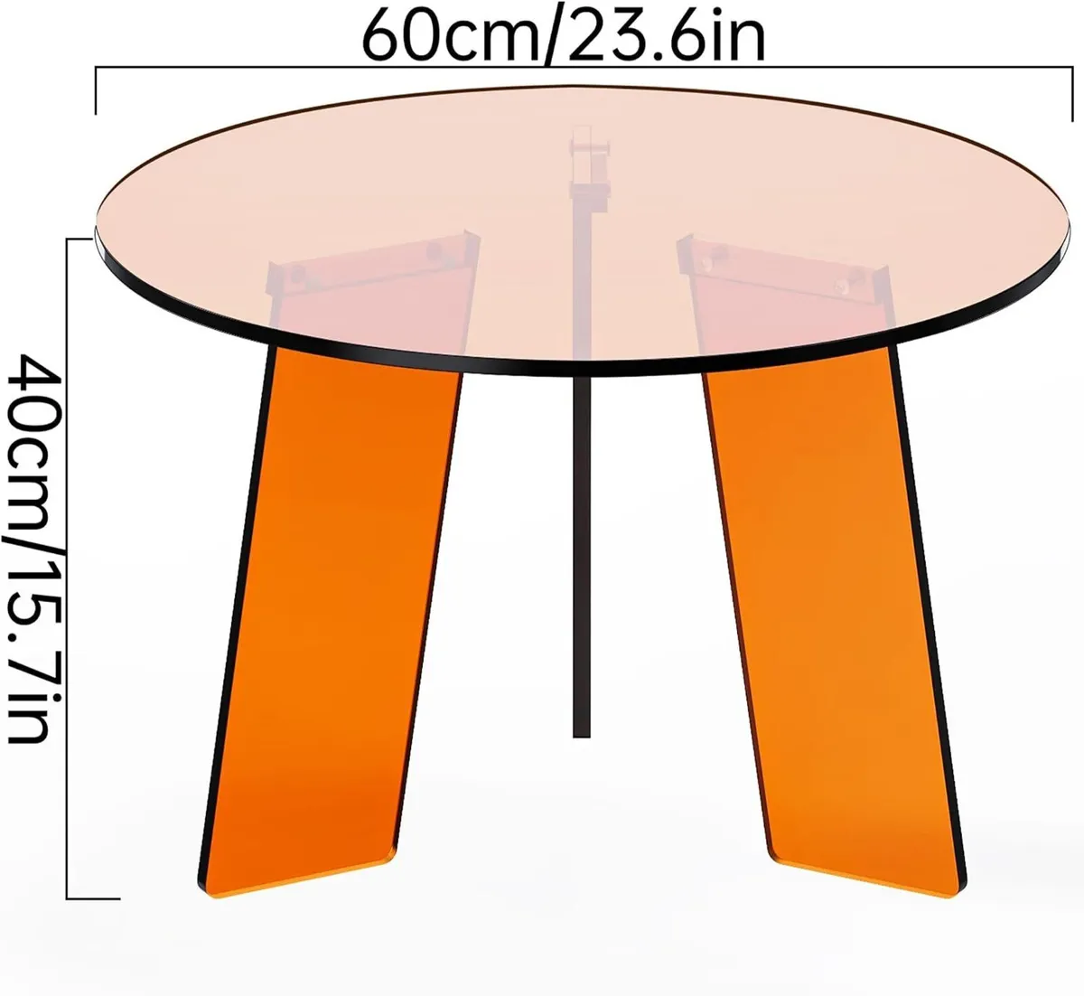Acrylic Round Coffee Table Clear Circle Modern - Image 2