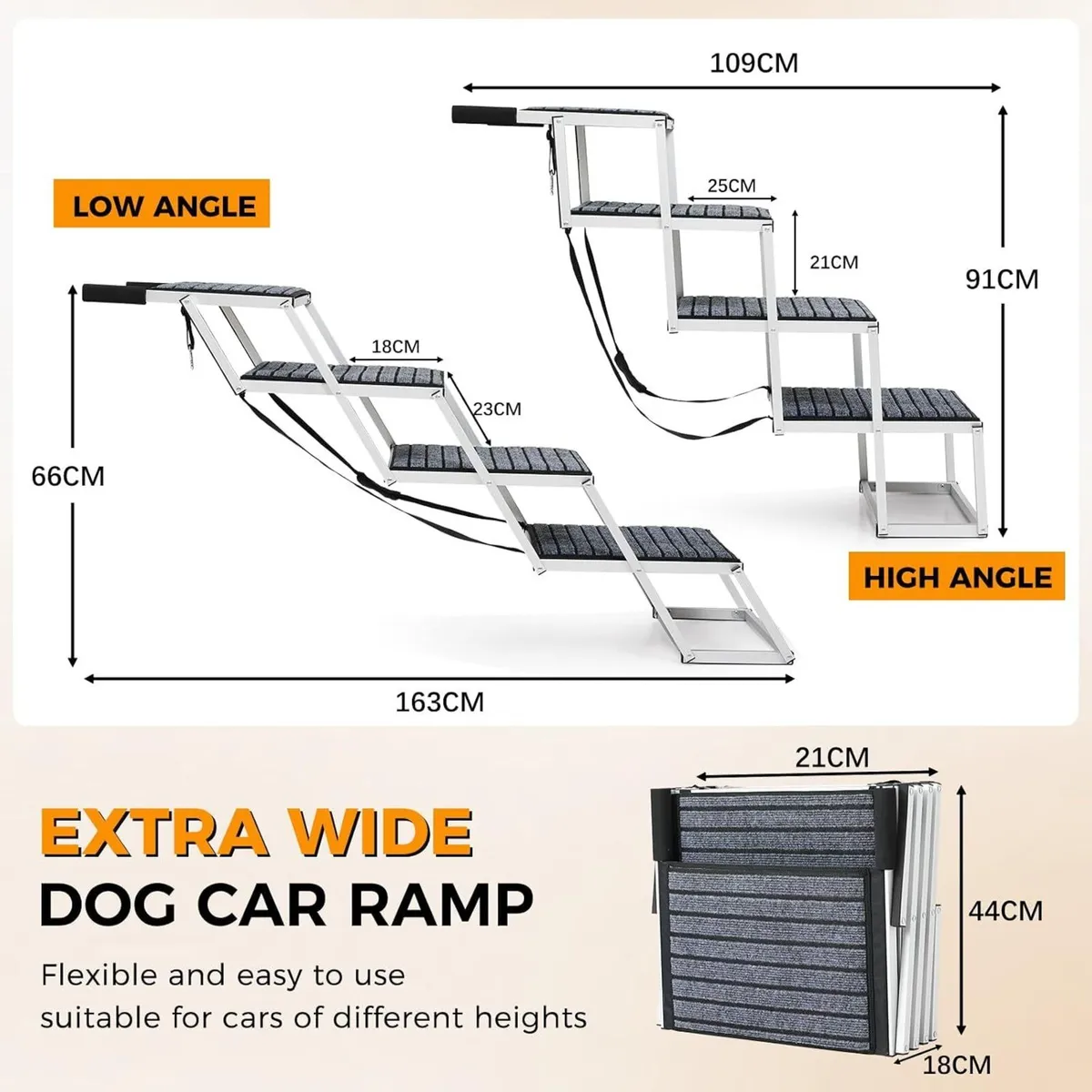 Extra Wide Dog Ramp for Cars Aluminium Step - Image 2