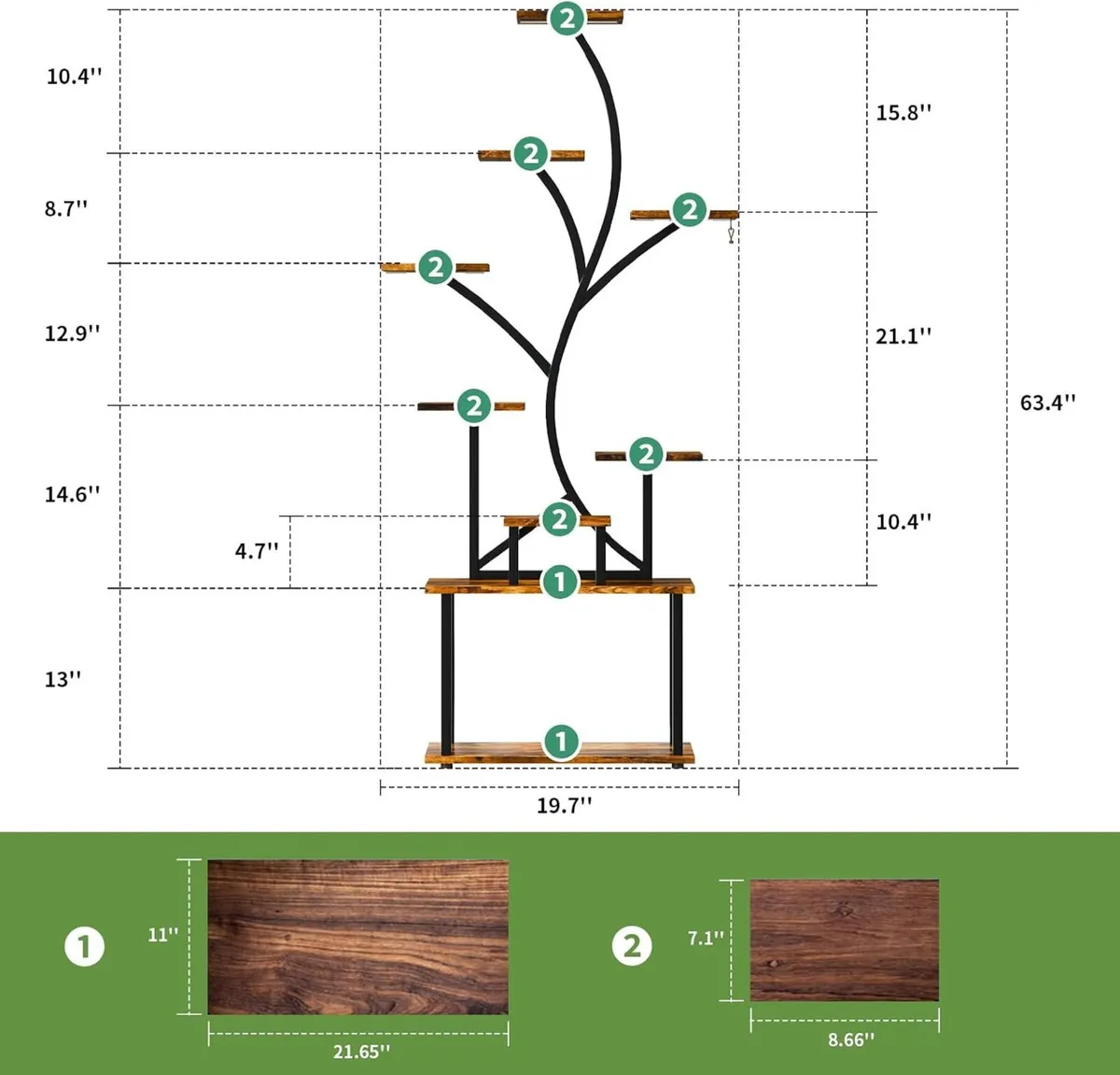 Plant Stand Indoor with Grow Lights 9-Tier - Image 2