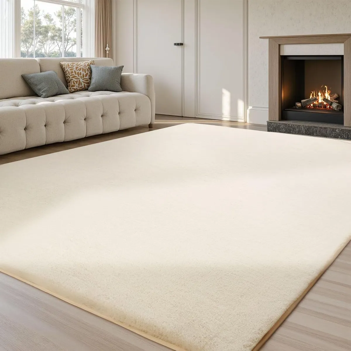 Rugs Living Room Area Faux Bunny Fuzzy - Image 1