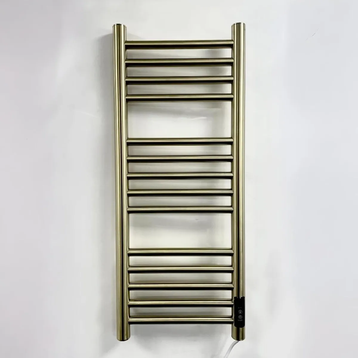 Siena Brushed Brass Electric Heated Towel Rail - Image 3