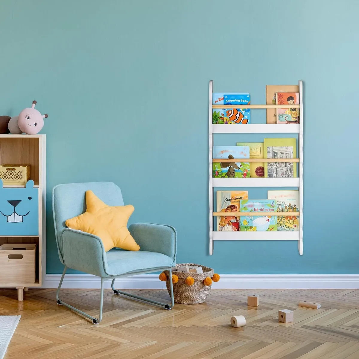 Children's Bookshelf Cloud Design 3 Compartments - Image 2