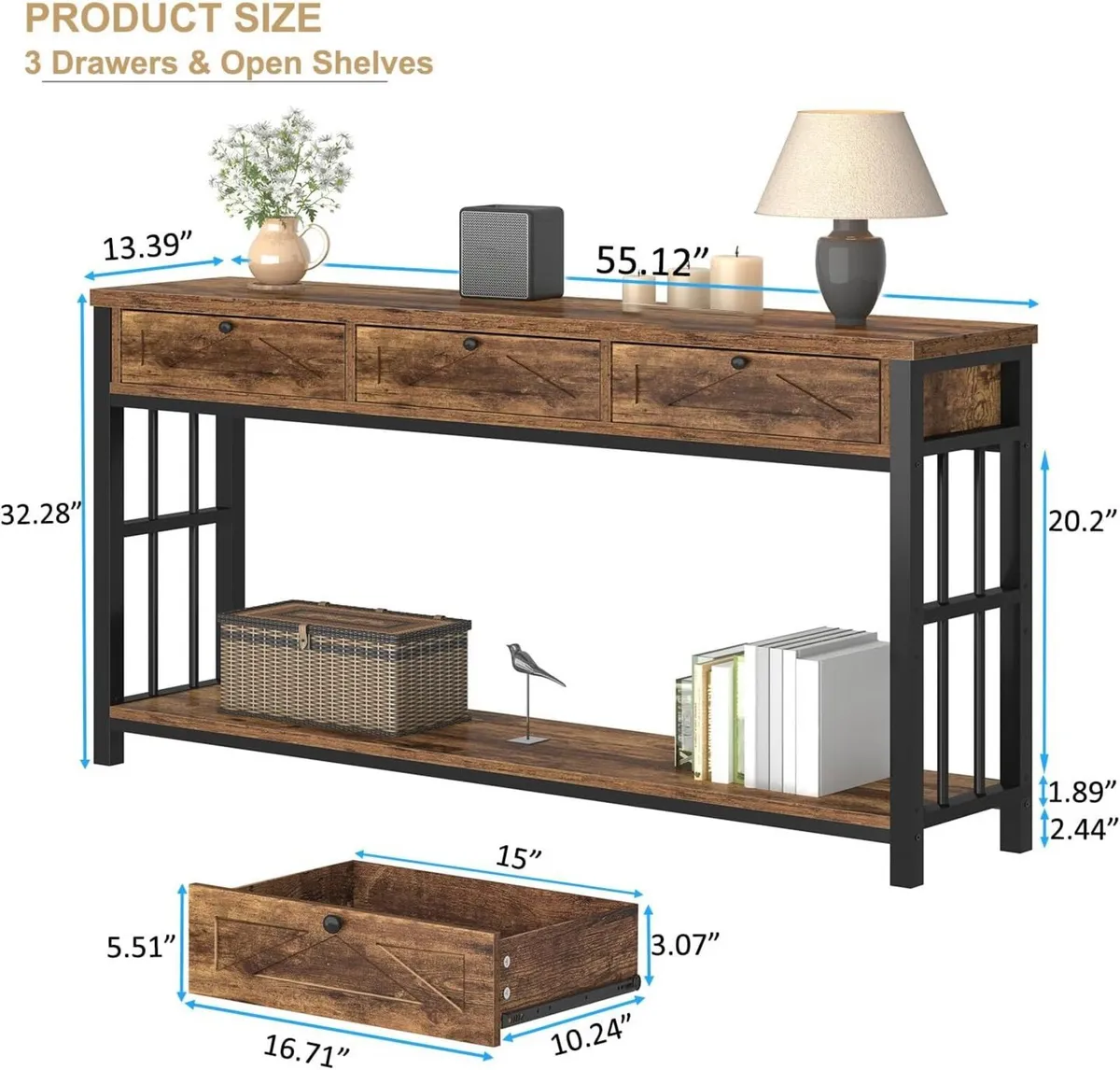 Console Table Entryway Tables with Storage 3 - Image 2