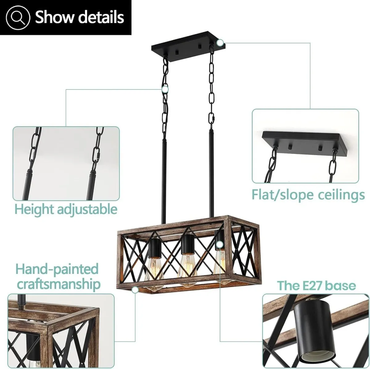 Kitchen Island Lighting 3 Lights Pendant Fixtures - Image 2