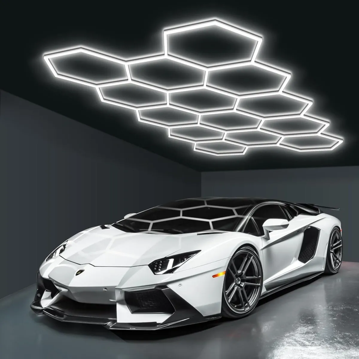 Hexagon LED Garage Lights Honeycomb Ceiling Light - Image 1