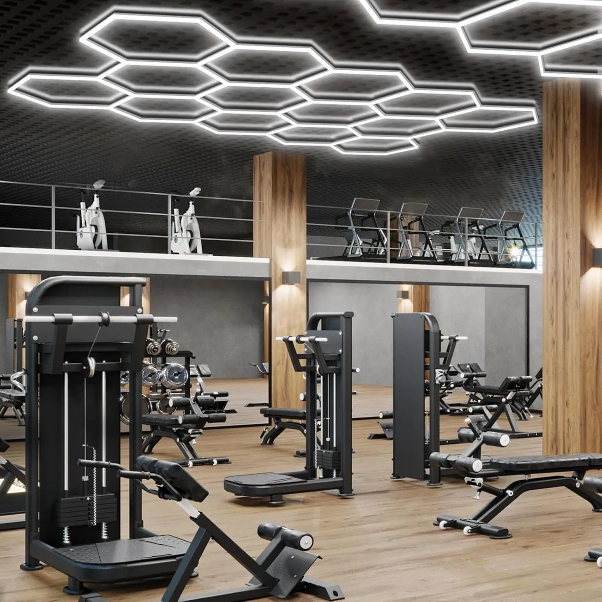 Hexagon LED Garage Lights Honeycomb Ceiling Light - Image 4