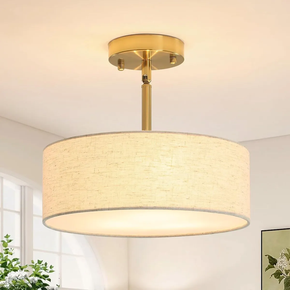 3 Ceiling Living Room Modern Fabric Shade - Image 1
